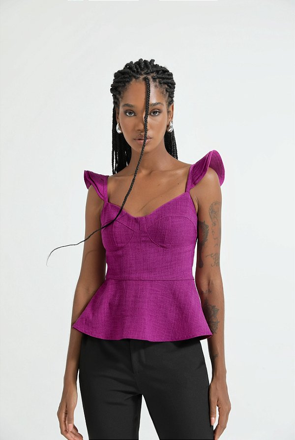 Blusa Peplum Fúcsia