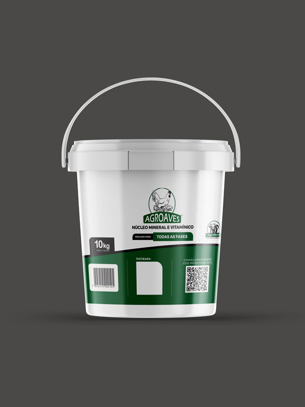 Agroaves - Núcleo Mineral e Vitamínico - Balde 10kg
