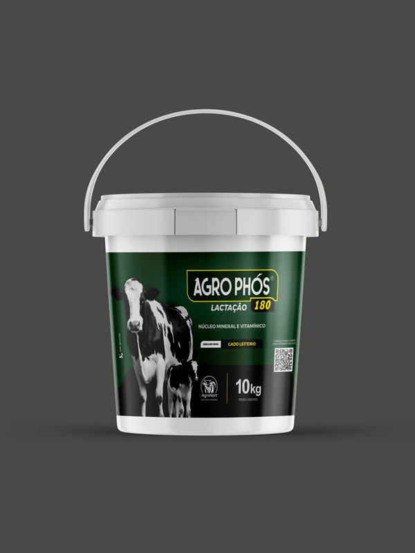 Agrophós Lactação 180 - Núcleo Mineral e Vitamínico - Balde 10kg