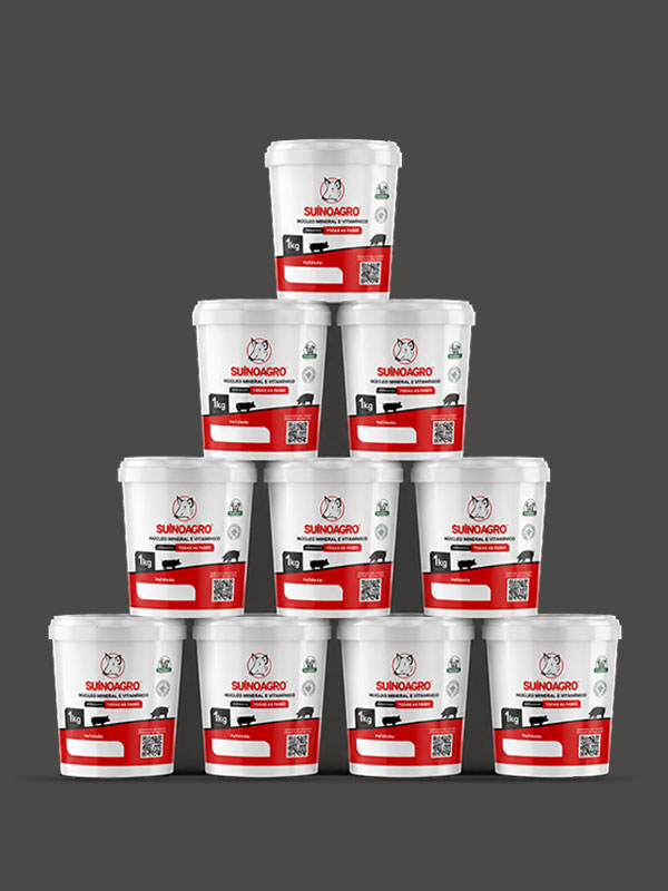 Combo 10 Baldes 1kg Suínoagro - Núcleo Mineral e Vitamínico