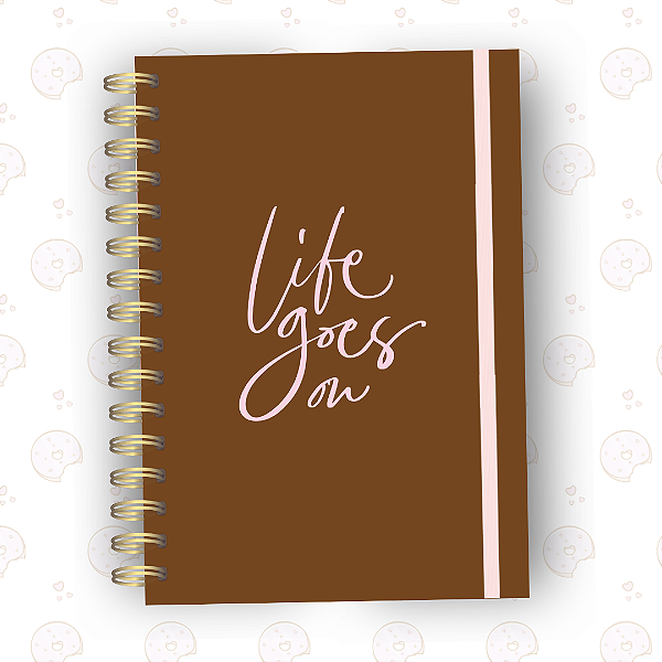 Caderno Life Goes On Marrom | A5 ou Colegial | Fixo ou Reposicionável