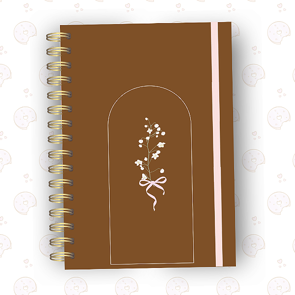 Caderno Laço Luvie Marrom | A5 ou Colegial | Fixo ou Reposicionável