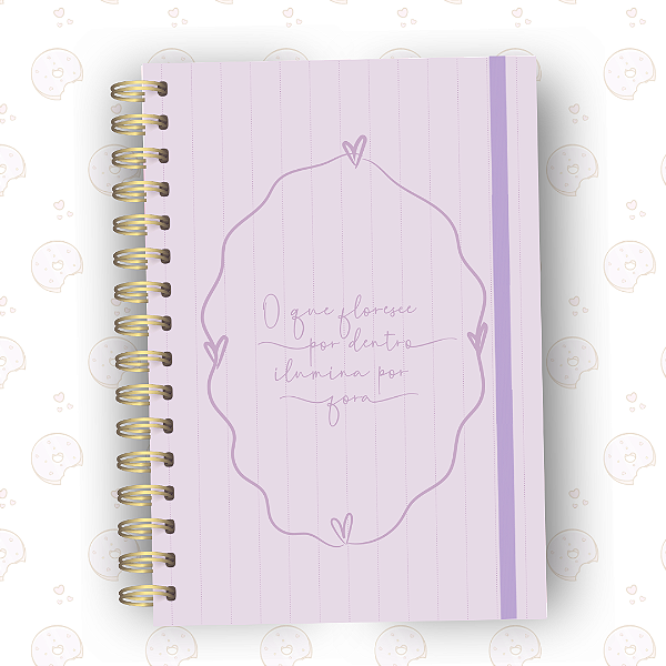Caderno Lilás Bloom | A5 ou Colegial | Fixo ou Reposicionável