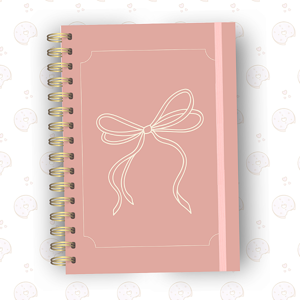 Caderno Laço Blush | A5 ou Colegial | Fixo ou Reposicionável