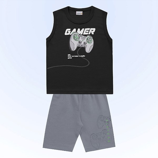 Conjunto Infantil Masculino Gamer 100% Algodão - Conforto e Estilo