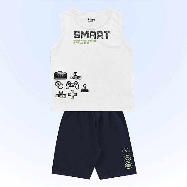 Conjunto Infantil menino 100% Algodão Estampa Gamer - Conforto e Estilo