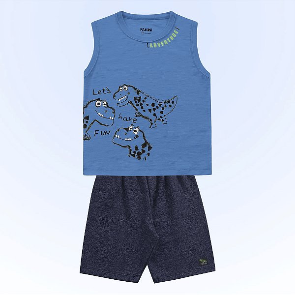 Conjunto Infantil Masculino Regata 100% algodão - FAKINI