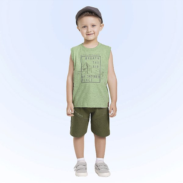 Conjunto Infantil Masculino Regata 100% algodão FAKINI