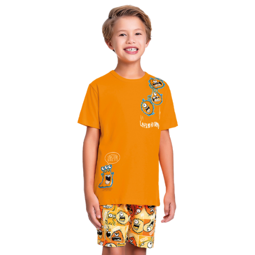 Pijama Infantil Masculino em Malha 100% algodão FAKINI