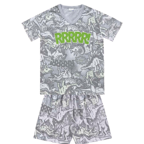Pijama Infantil Masculino em  Malha 100% algodão Dinossauro