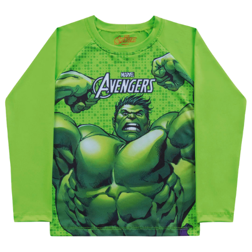 Camiseta infantil masculino M/L Proteção UV-HULK