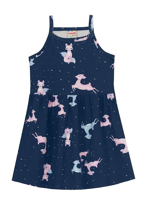 Vestido Infantil feminino Cotton Raposinha
