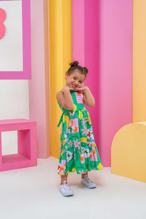 Vestido Infantil Feminino Bela Estampado