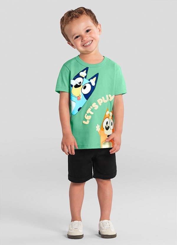 Camiseta infantil menino Estampa da Bluey Brandili