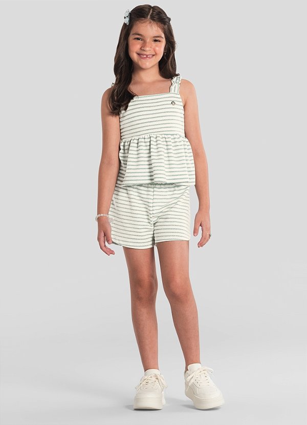Conjunto Infantil Menina Blusa e Shorts Cotton Corde