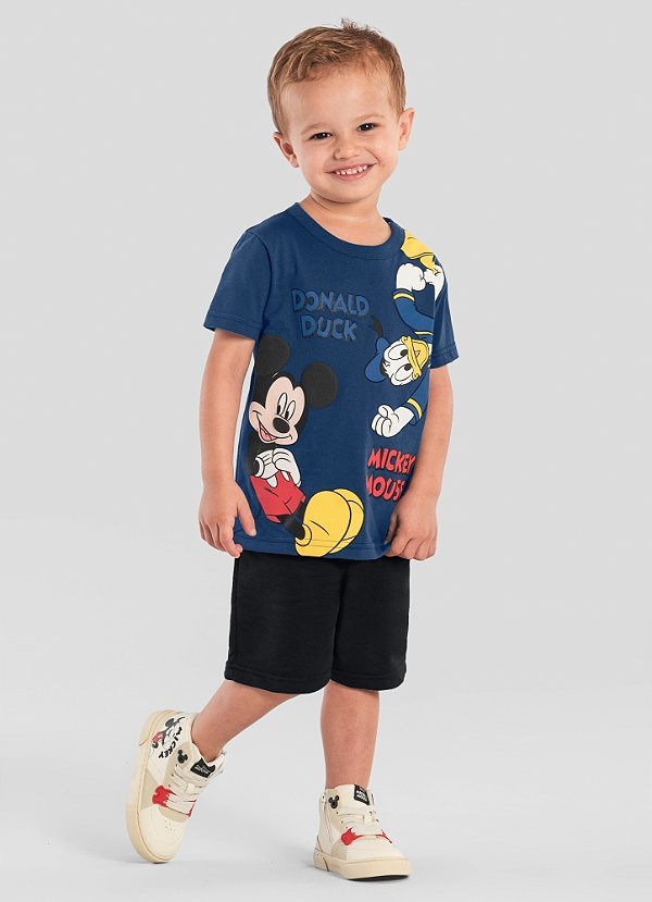Camiseta infantil menino do Mickey Mouse Brandili
