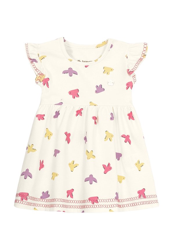 Vestido bebê menina de passarinho Brandili Baby