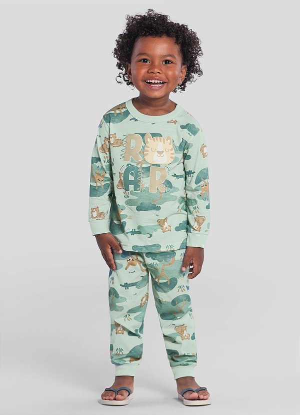 Pijama infantil menino de leão brilha no escuro Brandili