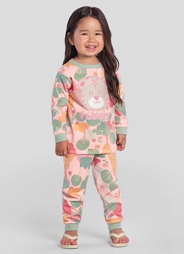 Pijama infantil menina de ursinho Brandili