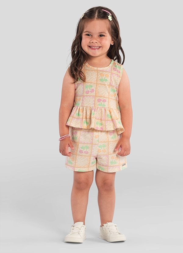 Conjunto infantil menina de cerejinha Brandili cod 0059