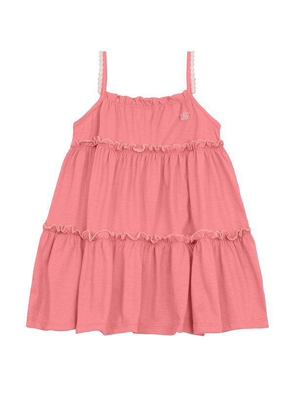 Vestido infantil menina com pompom Brandili