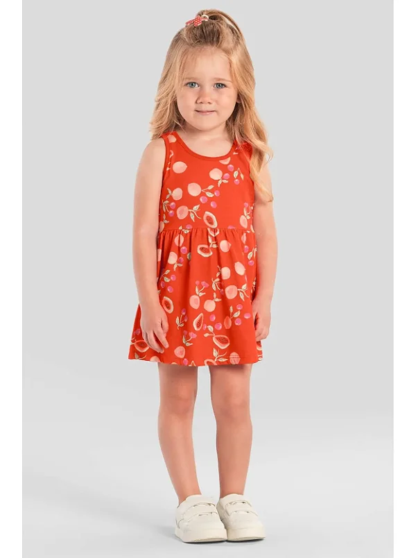 Vestido infantil menina de frutas Brandili