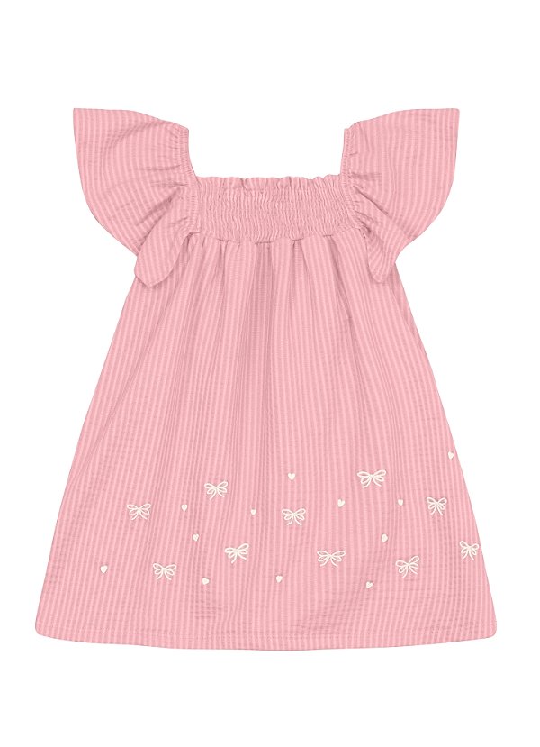 Vestido infantil menina em fio tinto Mundi