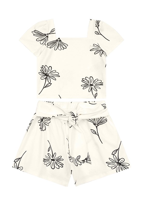 Conjunto infantil menina florido Mundi