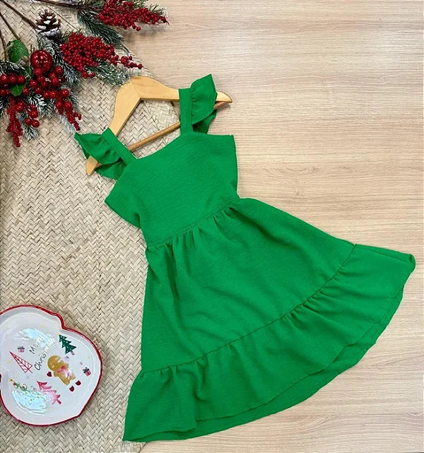 Vestido Infantil Menina Maria Verde Pinho