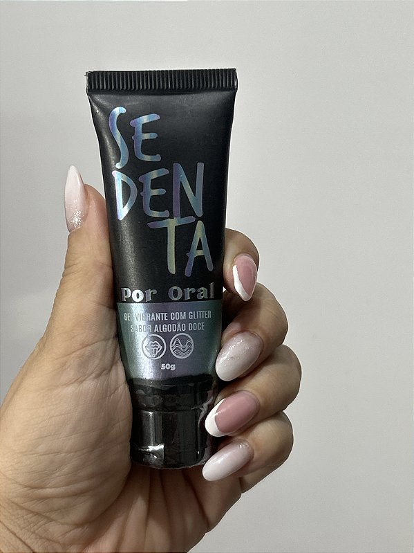 Sedenta por oral Algodão Doce - Gel com glitter e leve vibração para oral e penetração