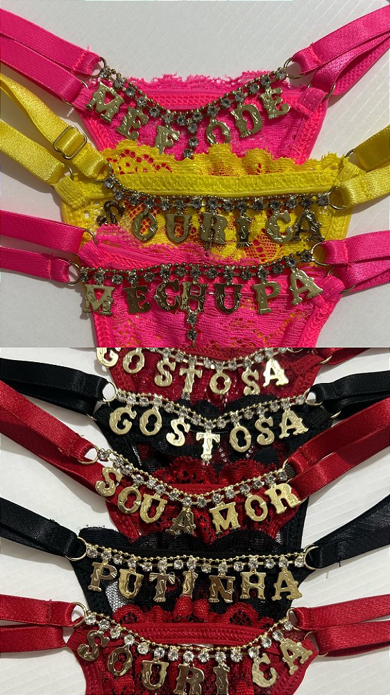 Calcinha Frases Strass