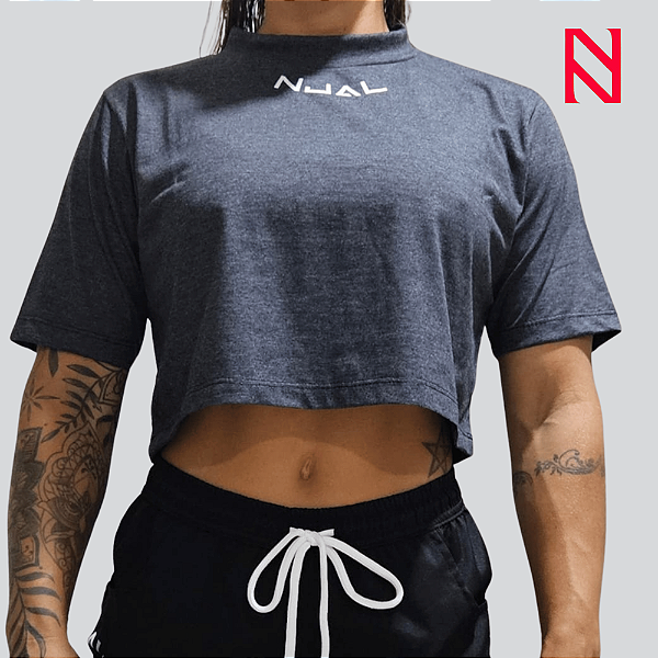 Croped Oversized Cinza