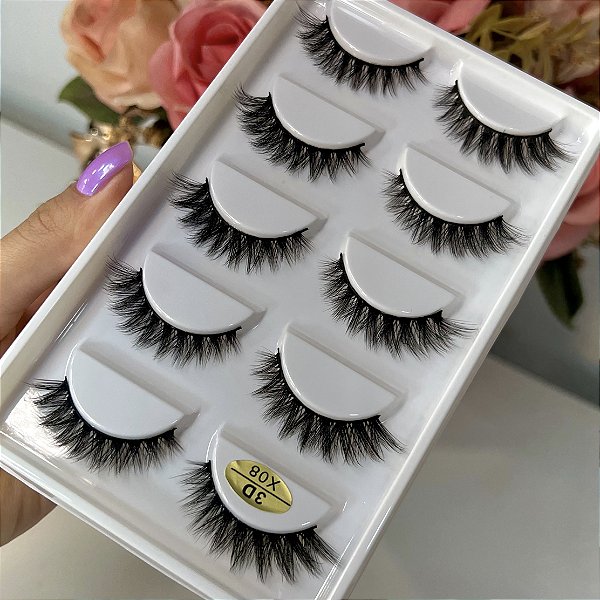 Cílios postiços premium X08