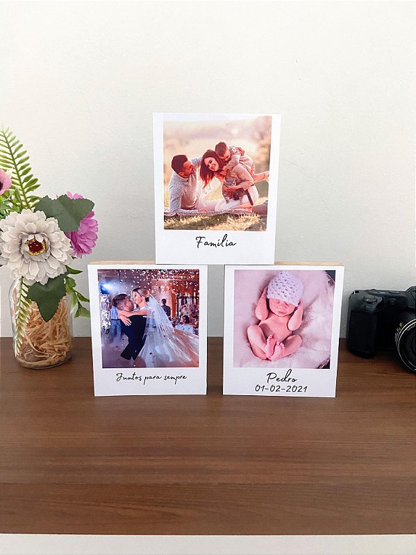 KIT 3 Quadros de mesa em MDF -  10 x 12cm