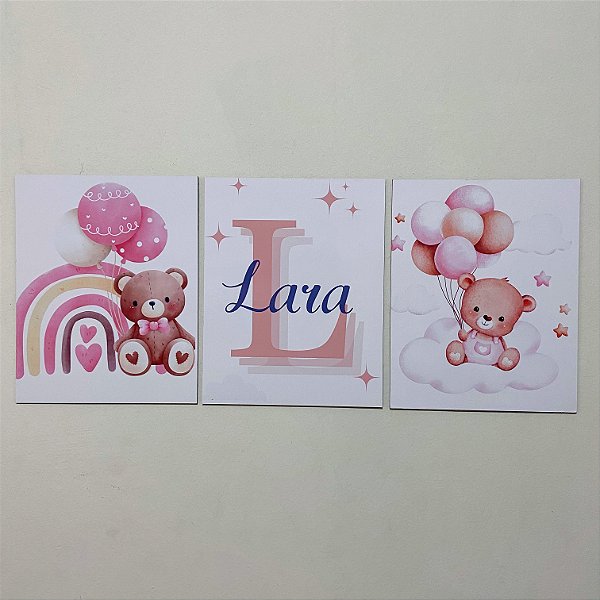 Trio de Plaquinhas Personalizadas em Mdf