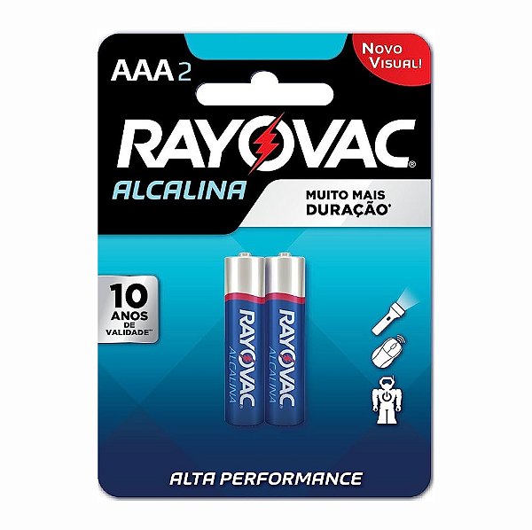 Pilha Rayovac Alcalina Palito - AAA c/2