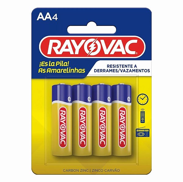 Pilha Rayovac Amarelinha - AA - c/ 4un