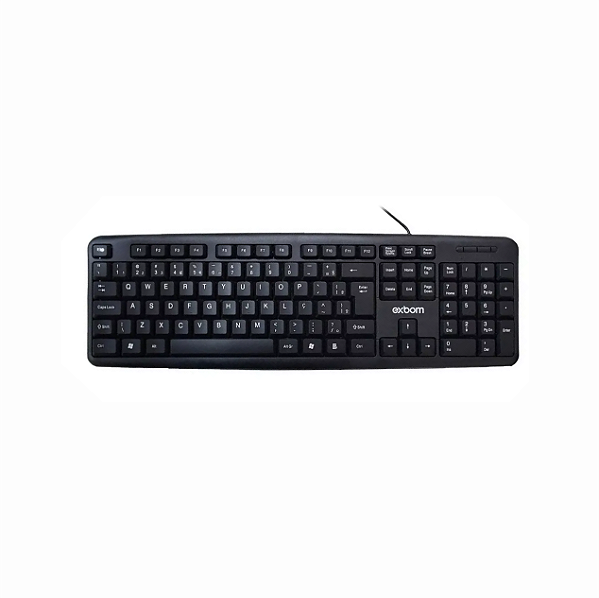 Teclado Exbom Básico Preto c/ Fio - BK102