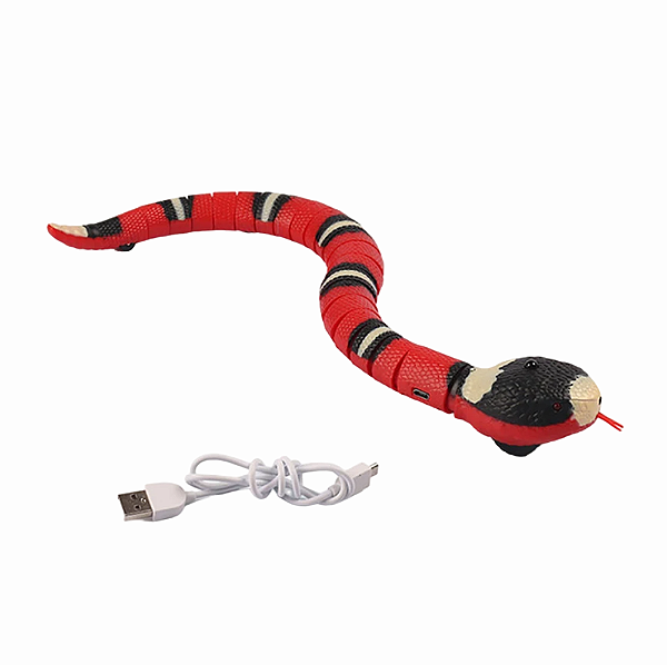 Brinquedo Interativo para Gatos - Cobra Coral Inteligente c/ Sensor