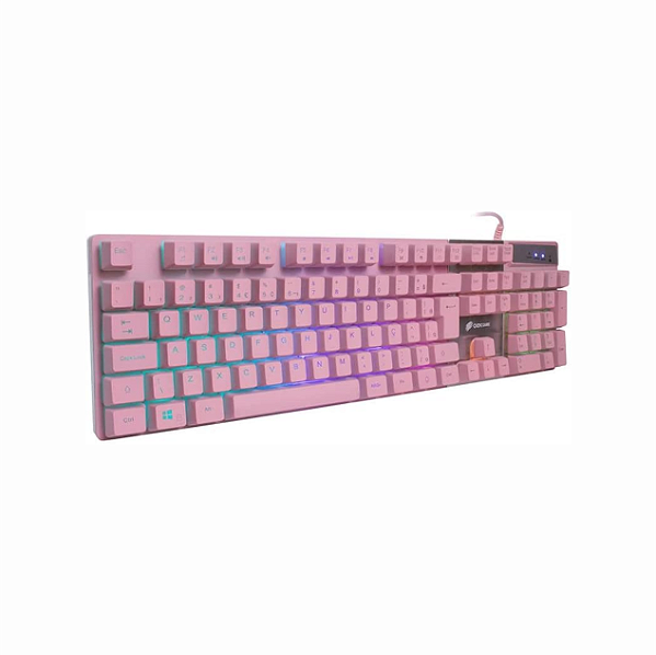 Teclado Gamer Rosa OEX Prismatic LED - TC205