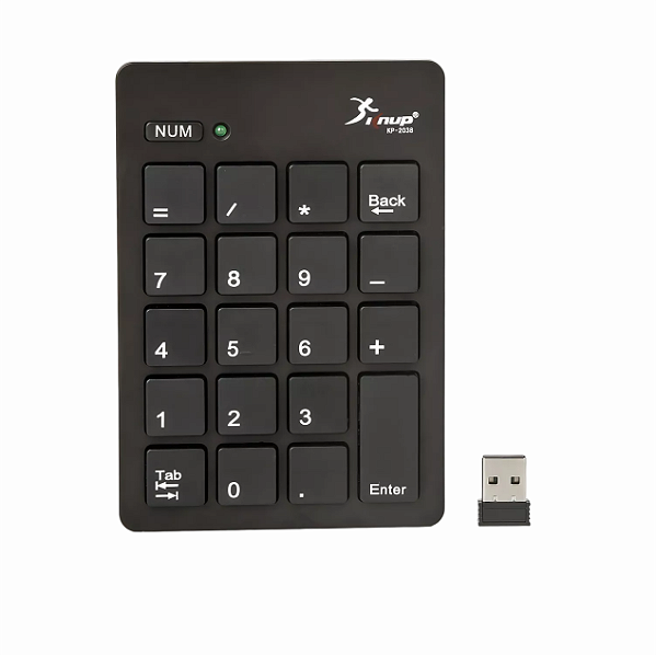 Teclado Numérico KNUP s/ Fio (2.4Ghz) - KP-2038