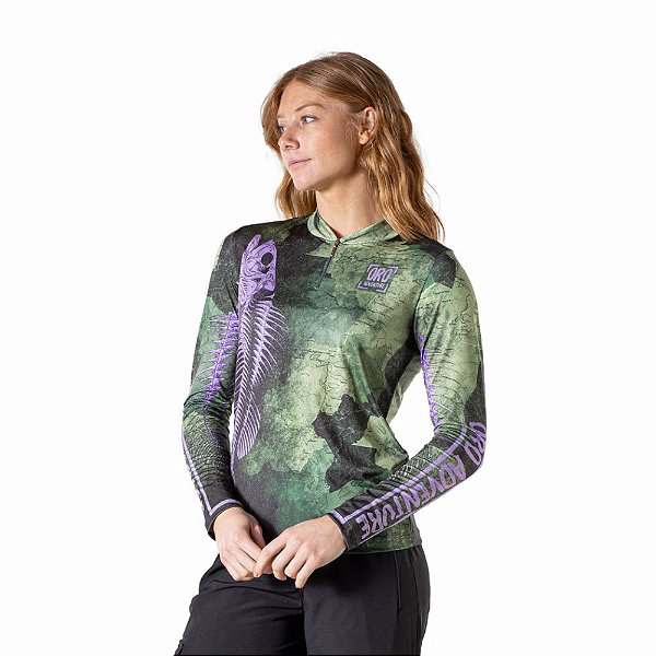 Camiseta Zíper UV50+ Mapa Verde