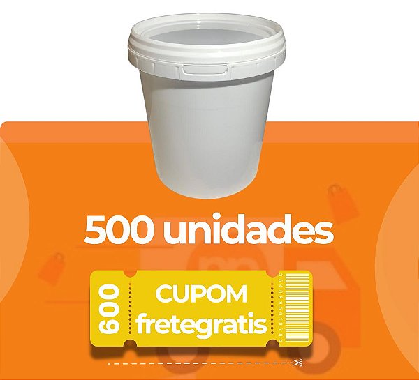 Pote Plastico 1L - Kit com 500 Peças