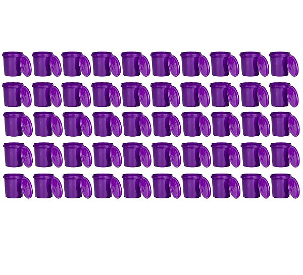 Pote 1 Litro Roxo com Tampa Lacre - Kit com 50 Peças