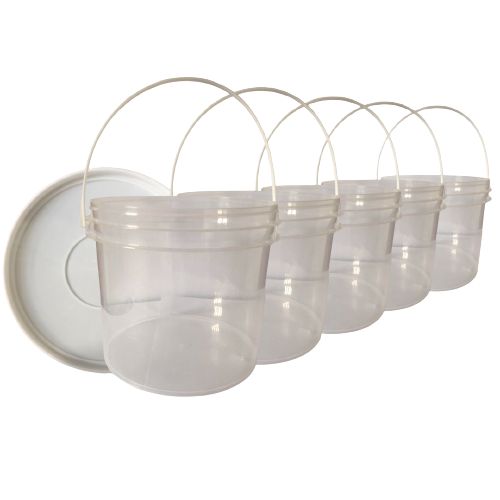 Balde 2.2L Transparente - Kit 05 Peças