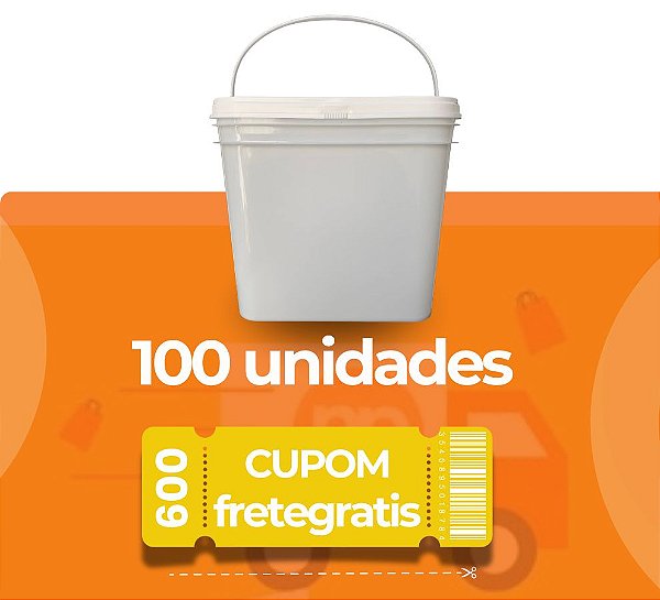 Balde Retangular 3.6 Litros - 100 Peças