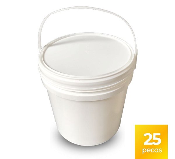 Balde 10L Tampa Lacre Atoxico BPA Free - 25 Peças