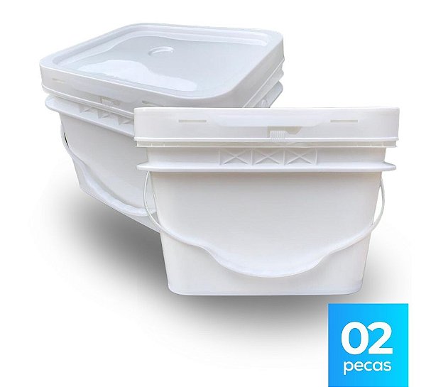 Balde 10L Retangular - Kit 2 Pçs