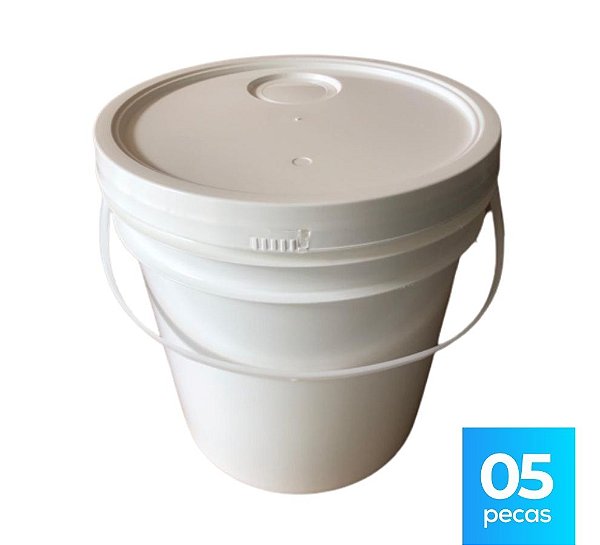 Balde 12L Tampa Lacre BPA FREE Atoxico - 05 Peças