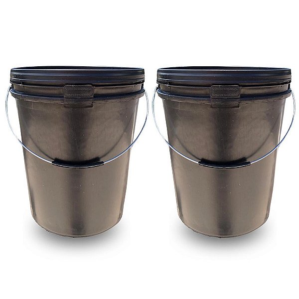 Baldes de 18 litros com alça metálica e Tampa de Segurança - Kit 02 Peças